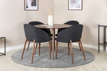 Plaza Spisegruppe 100 cm Rund med 4 Arch Stoler - Sort - Møbler - Bord - Spisegruppe