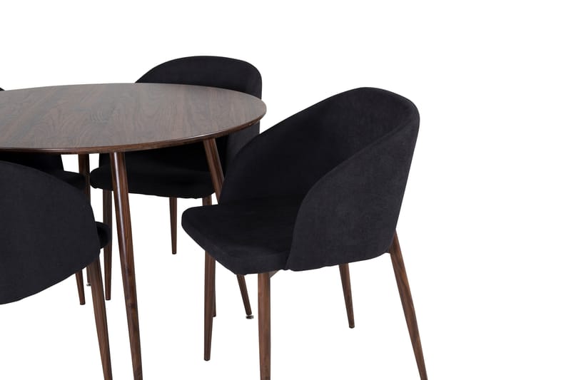 Plaza Spisegruppe 100 cm Rund med 4 Arch Stoler - Sort - Møbler - Bord - Spisegruppe