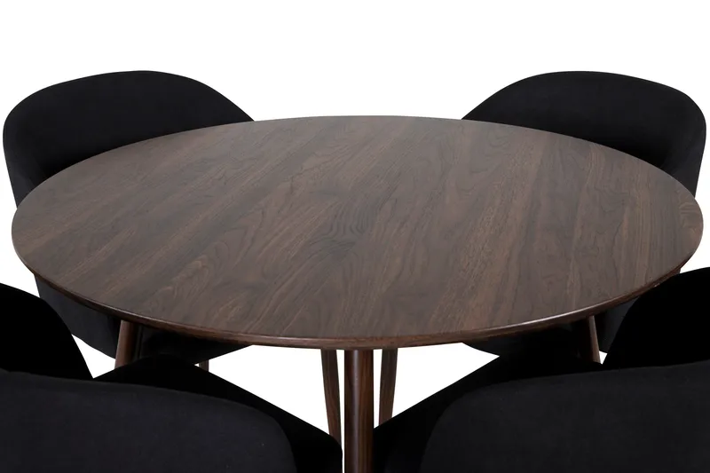 Plaza Spisegruppe 100 cm Rund med 4 Arch Stoler - Sort - Møbler - Bord - Spisegruppe