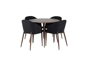 Plaza Spisegruppe 100 cm Rund med 4 Arch Stoler - Sort - Møbler - Bord - Spisegruppe