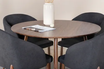Plaza Spisegruppe 100 cm Rund med 4 Arch Stoler - Sort - Møbler - Bord - Spisegruppe