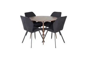 Plaza Spisegruppe 100 cm Rund med 4 Gemma-stoler