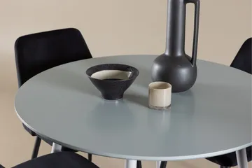 Plaza Spisegruppe 100 cm Rund med 4 Night stoler - Grå/Sort - Møbler - Bord - Spisegruppe