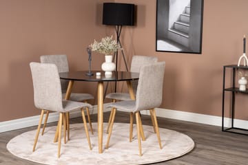 Plaza Spisegruppe 100 cm Rund med 4 Windu Lyx Stoler - Lys grå - Møbler - Bord - Spisegruppe