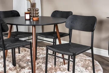Plaza Spisegruppe 100 cm Rund med 4 Polar Stoler - Sort - Møbler - Bord - Spisegruppe