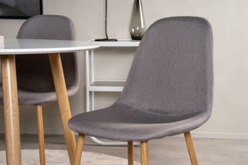 Plaza Spisegruppe 100 cm Rund med 4 Polar Stoler - Natur - Møbler - Bord - Spisegruppe