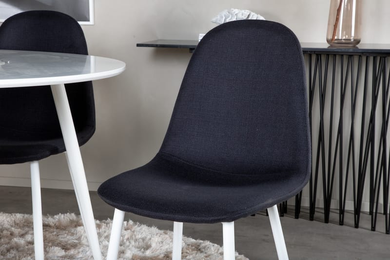 Plaza Spisegruppe 100 cm Rund med 4 Polar Stoler - Sort - Møbler - Bord - Spisegruppe