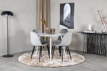 Plaza Spisegruppe 100 cm Rund med 4 Polar Stoler - Sort - Møbler - Bord - Spisegruppe