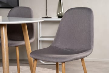 Plaza Spisegruppe 100 cm Rund med 4 Polar Stoler - Natur - Møbler - Bord - Spisegruppe