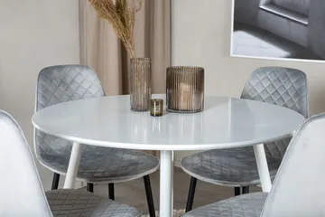 Plaza Spisegruppe 100 cm Rund med 4 Polar Stoler - Sort - Møbler - Bord - Spisegruppe