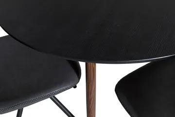 Plaza Spisegruppe 100 cm Rund med 4 Polar Stoler - Sort - Møbler - Bord - Spisegruppe