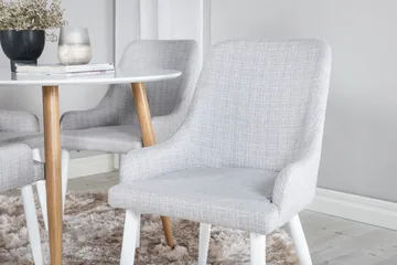 Plaza Spisegruppe 100 cm Rund med 4 Plaza Stoler - Grå - Møbler - Bord - Spisegruppe