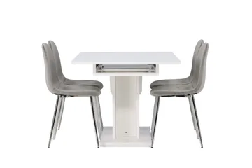 Pluto Spisegruppe 120 cm Rektangulær med 4 Eva Stoler - Lys grå - Møbler - Bord - Spisegruppe