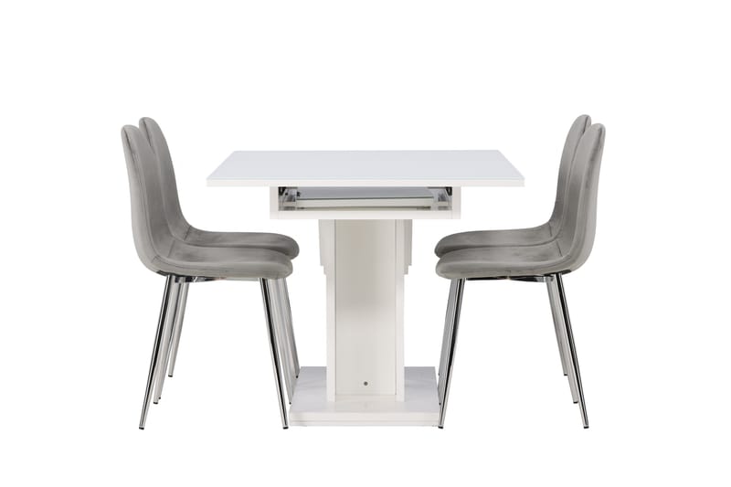 Pluto Spisegruppe 120 cm Rektangulær med 4 Eva Stoler - Lys grå - Møbler - Bord - Spisegruppe