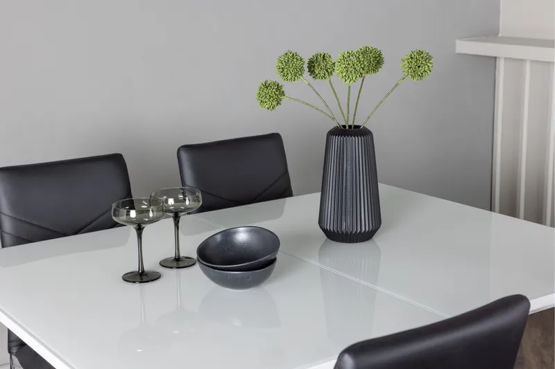 Pluto Spisegruppe 120 cm Rektangulær med 4 Lily Stoler - Sort - Møbler - Bord - Spisegruppe