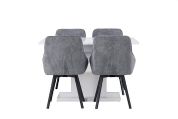 Pluto Spisegruppe 120 cm Rektangulær med 4 Rosie Stoler - Grå - Møbler - Bord - Spisegruppe