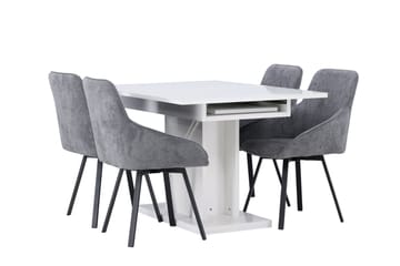 Pluto Spisegruppe 120 cm Rektangulær med 4 Rosie Stoler - Grå - Møbler - Bord - Spisegruppe