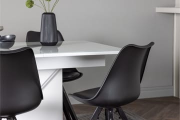 Pluto Spisegruppe 120 cm Rektangulær med 4 Zeno Stoler - Sort - Møbler - Bord - Spisegruppe