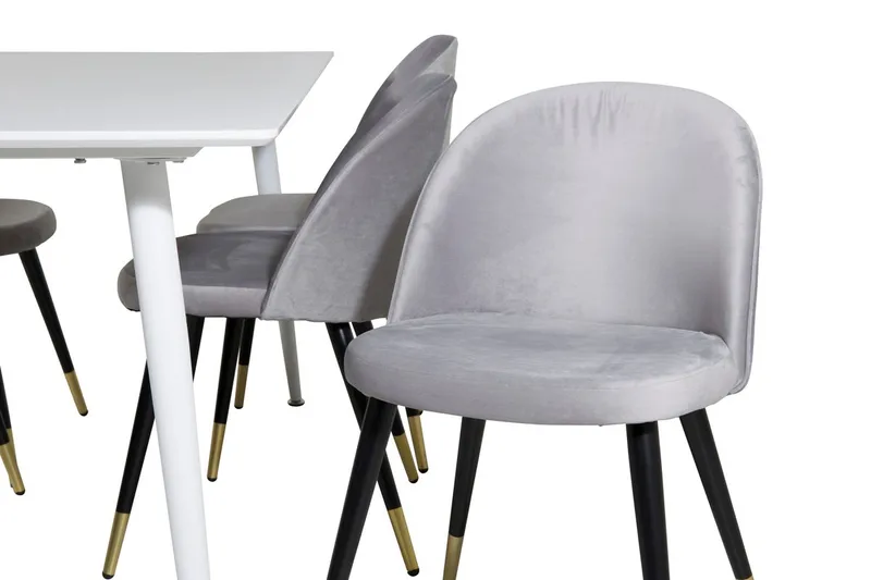 Polar spisebord 180 cm med 6 Valeri spisestoler i fløyel - Møbler - Bord - Spisegruppe