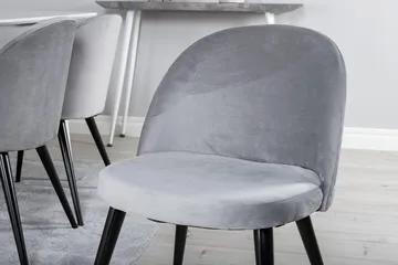 Polar spisebord 180 cm med 6 Velvet kjøkkenstoler i fløyel - Møbler - Bord - Spisegruppe