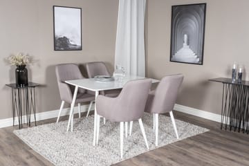 Polar Spisegruppe 120 cm Rektangulær med 4 Comfort-stoler - Grå - Møbler - Bord - Spisegruppe