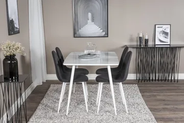Polar Spisegruppe 120 cm Rektangulær med 4 Polar Stoler - Sort - Møbler - Bord - Spisegruppe