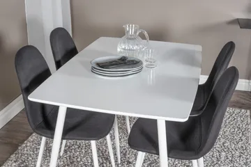 Polar Spisegruppe 120 cm Rektangulær med 4 Polar Stoler - Sort - Møbler - Bord - Spisegruppe