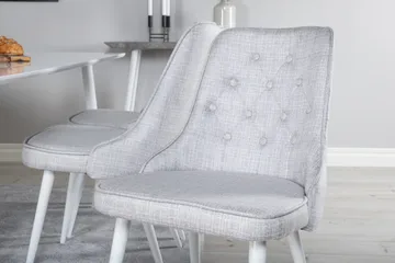 Polar Spisegruppe 180 cm Rektangulær med 6 Velvet Stoler - Grå - Møbler - Bord - Spisegruppe