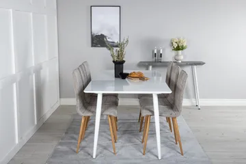 Polar Spisegruppe 180 cm Rektangulær med 6 Windu Lyx Stoler - Lys grå - Møbler - Bord - Spisegruppe