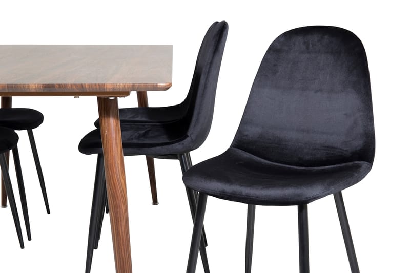 Polar Spisegruppe 180 cm Rektangulær med 6 Polar Stoler - Sort - Møbler - Bord - Spisegruppe