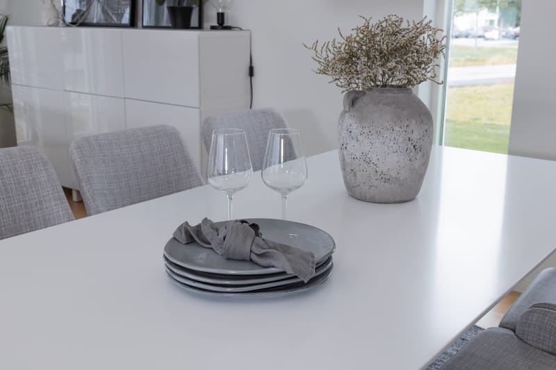 Polar Spisegruppe 180 cm Rektangulær med 6 Plaza-stoler - Grå - Møbler - Bord - Spisegruppe