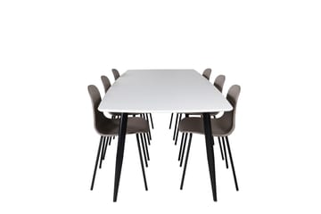 Polar Spisegruppe 240 cm Rektangulær med 6 Arctic-stoler - Beige - Møbler - Bord - Spisegruppe