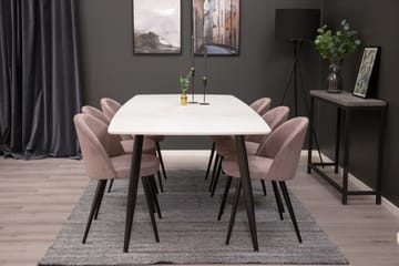 Polar Spisegruppe 240 cm Rektangulær med 6 Velvet Stoler