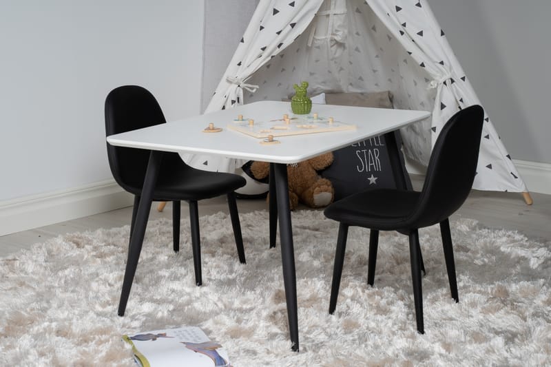 Polar Spisegruppe 80 cm Rektangulær med 2 Polar Stoler - Sort - Møbler - Bord - Spisegruppe