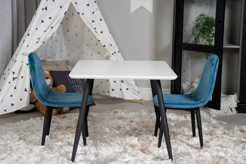 Polar Spisegruppe 80 cm Rektangulær med 2 Polar Stoler - Sort - Møbler - Bord - Spisegruppe