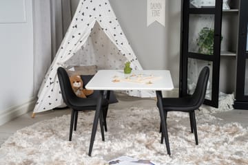 Polar Spisegruppe 80 cm Rektangulær med 2 Polar Stoler - Sort - Møbler - Bord - Spisegruppe