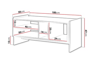 Polina Sofabord 100 cm - Brun / Svart - Møbler - Bord - Sofabord & salongbord