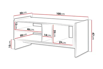 Polina Sofabord 100 cm - Brun / Svart - Møbler - Bord - Sofabord & salongbord