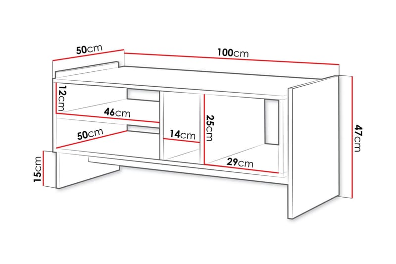 Polina Sofabord 100 cm - Brun / Svart - Møbler - Bord - Sofabord & salongbord