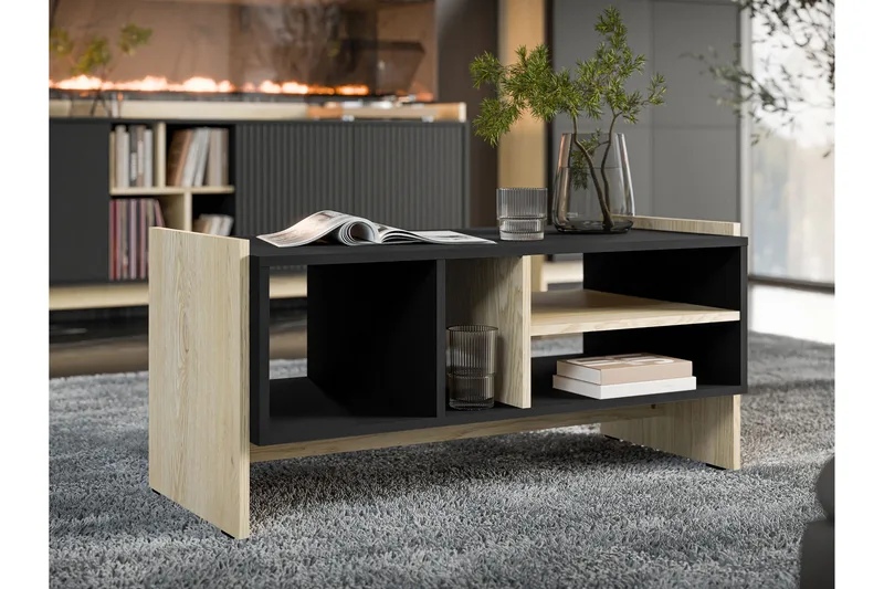 Polina Sofabord 100 cm - Brun / Svart - Møbler - Bord - Sofabord & salongbord