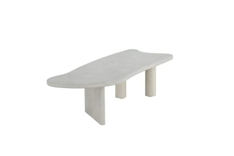 Polle Asymmetrisk Sofabord 160 cm med Steinplate - Grå - Møbler - Bord - Sofabord & salongbord