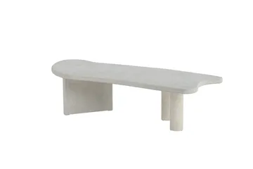 Polle Asymmetrisk Sofabord 160 cm med Steinplate - Grå - Møbler - Bord - Sofabord & salongbord
