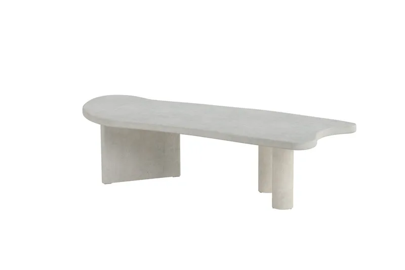 Polle Asymmetrisk Sofabord 160 cm med Steinplate - Grå - Møbler - Bord - Sofabord & salongbord