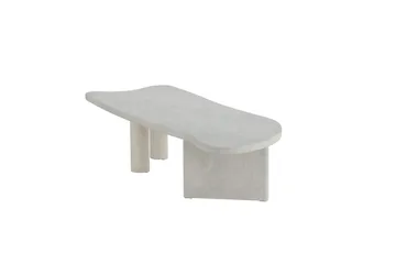Polle Asymmetrisk Sofabord 160 cm med Steinplate - Grå - Møbler - Bord - Sofabord & salongbord