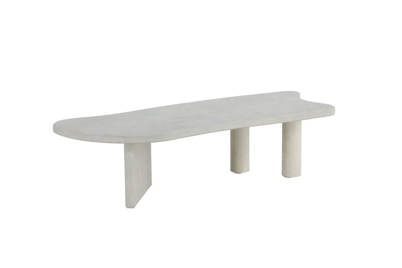 Polle Asymmetrisk Sofabord 160 cm med Steinplate - Grå - Møbler - Bord - Sofabord & salongbord