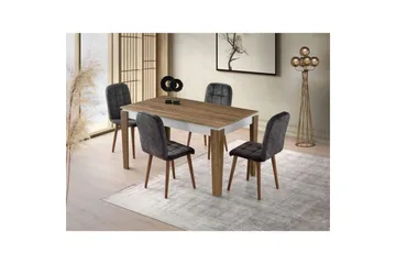 Pradera Spisebord 175 cm Rektangulær - Valnøtt/Hvit - Møbler - Bord - Spisebord & kjøkkenbord