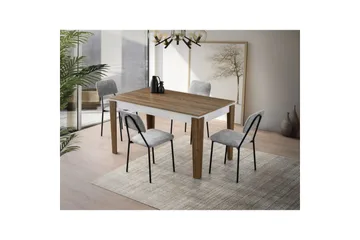 Pradera Spisebord 175 cm Rektangulær - Valnøtt/Hvit - Møbler - Bord - Spisebord & kjøkkenbord