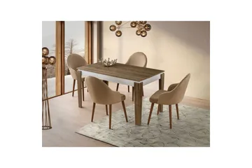 Pradera Spisebord 175 cm Rektangulær - Valnøtt/Hvit - Møbler - Bord - Spisebord & kjøkkenbord