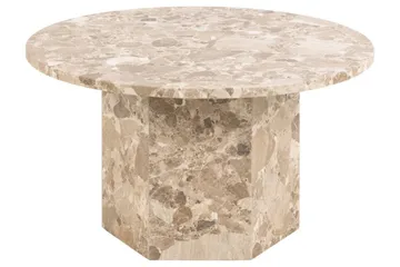 Prisa Rundt Sofabord i Marmorstein 80 cm - Beige - Møbler - Bord - Sofabord & salongbord