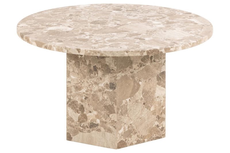 Prisa Rundt Sofabord i Marmorstein 80 cm - Beige - Møbler - Bord - Sofabord & salongbord
